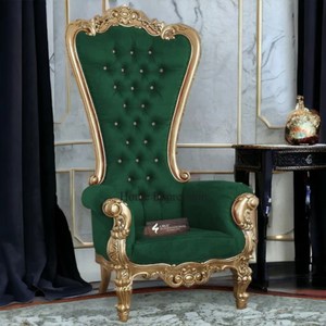 King Throne Royal Look Designer Couleur Argent Cadre En Métal Poli Brillant Et Tissu De Couleur Bleue Fourniture De Chaise D'événements De Mariage Moderne - Product Image 4