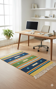 Wholesale Cotton Handmade Fresh Modern Machine Washable Eco Friendly Multicolor Floral Plush Rug Home Prayer Picnic Travel - Product Image 3