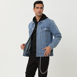 Nouveau design, vente en gros, veste en jean fantaisie pour hommes, vestes en jean en coton, vêtements d'extérieur à la mode, vestes en denim extensible pour hommes. - Product Image 3