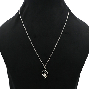 สร้อยคอลูกบอลสีเงินแท้925สำหรับงานแต่งงานประดับมุกสไตล์น่ารัก - Product Image 3