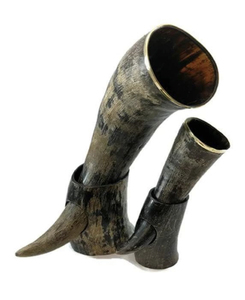 Corne décorative 100% naturelle faite à la main, bœuf/Buffalo, avec support en corne, à vendre par lametierartz - Product Image 4