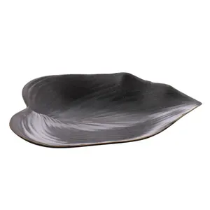 Bandeja de Cerámica de Lujo para Servicio de Café, Bandeja para Banquetes Hecha a Mano, Acabado Seguro, Borde Liso Plateado, Estilo Americano Ecológico - Product Image 1