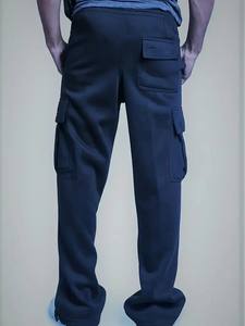 Pantalones Cargo de algodón 100% para hombre estilo Hip Hop de gran tamaño con pierna recta suelta y ropa de calle con múltiples bolsillos aspecto informal - Product Image 2