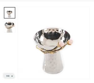 Bol en métal doré fait à la main Pièce maîtresse élégante Accent de maison de luxe Présentoir de table parfait pour manger ou vivre - Product Image 6