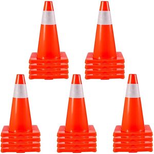 Cône de signalisation routière de 36 pouces de haut, orange fluorescent, design monobloc, PVC, réfléchissant prismatique haute intensité, protection IP55 - Product Image 2