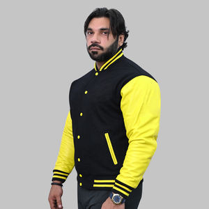 La mejor chaqueta universitaria de alta calidad OEM para hombre, chaqueta de lana con cuerpo de cuero Original, chaqueta de equipo deportivo con letras universitarias personalizada al por mayor - Product Image 4