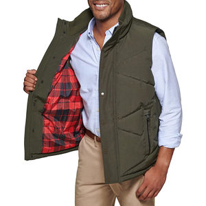 Alta calidad transpirable Premium acolchado prendas de vestir exteriores clima frío invierno desgaste personalizado con capucha moda Puffer chaleco hombres - Product Image 5