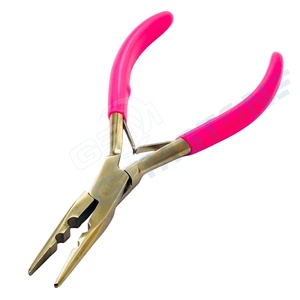 Pince à sertir professionnelle à 2 trous pour extensions de cheveux, outil de sertissage de perles de 4 mm et 5 mm - Acier inoxydable durable et réutilisable, usage commercial - Product Image 1