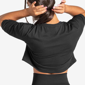 Camiseta recortada cuadrada con logotipo personalizado de alta calidad, Top corto de gran tamaño para mujer, camisetas sin mangas de algodón liso de alta calidad, camisetas de punto de talla grande - Product Image 4