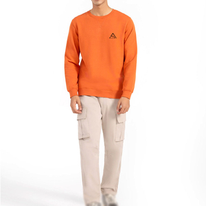 เสื้อสเวตเชิ้ตคอกลมแบบเรียบง่ายสั่งทำได้ ขายส่ง ผ้าฝ้าย 100% ทรงหลวม สไตล์เบสิก ผ้าฝ้ายผสม เสื้อสเวตเชิ้ตคอกลมผู้ชาย - Product Image 1