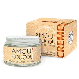 Yüz kremi Amou'Roucou -Urucum-hyaluronik asit-beta-karoten-Antiaging-sıkılaştırıcı-Radiance cilt-organik sertifikalı-50ml