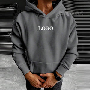 Sweat-shirts à capuche en molleton pour hommes, 100% coton, 500 g/m², logo imprimé personnalisé, épaules tombantes, broderie de haute qualité - Product Image 1