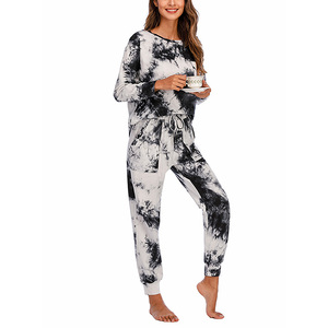 Conjunto de chándal de felpa francesa para mujer Tie-Dye de gran tamaño, pantalones de chándal con capucha y diseño estampado para la temporada de otoño - Product Image 3