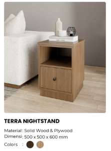 Modern Wooden Nightstand With 1 Drawer And Open Shelf For Bedroom Storage - Product Image 6