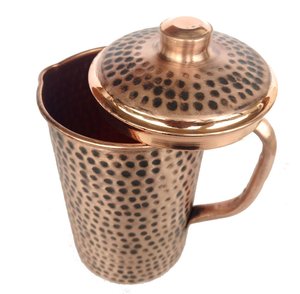 High Quality Antique Style Hammered Drinking Metal Water Jug With Handle For Home Hotel Kitchen <b>Accessories</b> - Product Image 2