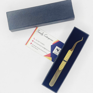 Pince à épiler de greffe de cils à pointe de fibre personnalisée au plasma doré Outil de beauté en acier inoxydable testé à la main Nouveau design de poignée Stock de Nouvelle-Zélande - Product Image 5