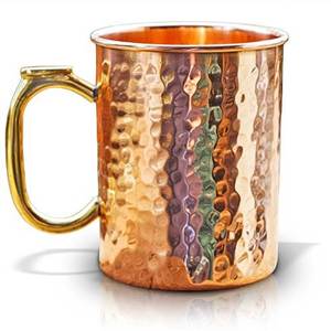 Taza de cobre con mango para decoración del hogar o soporte votivo de Navidad hecho de metal - Product Image 4