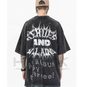 Camiseta gráfica de algodón de verano, camiseta personalizada con lavado ácido desgastado, camisetas de gran tamaño con estampado DTG para hombres - Product Image 2