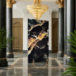 豪华瓷砖设计抛光釉面瓷砖600x1200mm毫米Marvar Nero豪华酒店和家庭用墙地砖