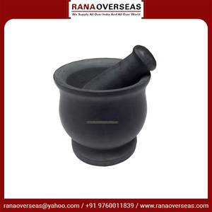 Best Selling Wholesale Soapstone Mortar and Pestle <b>Set</b> As <b>Spice</b> Grinder Medicine Masher -Okhli & Musal in Black at Good Price - Product Image 3
