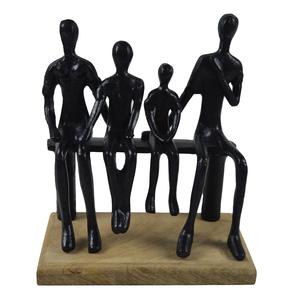 Classy Look <b>Figure</b> Sculpture Cycling Pose Office Table Decoration Human Statue With Black Finishing Wooden Base - Product Image 2