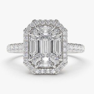 14k Solid Gold Lab Grown VVS Moissanite Diamond Fine <b>Rings</b> <b>Emerald</b> Cut Lab Diamond Trendy VVS Clarity Elegant for Women - Product Image 4