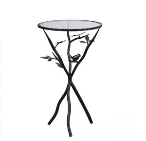 Tables de pièce maîtresse en métal fini or de luxe Table d'appoint ronde Côtés d'oiseaux attrayants Tables de rangement de luxe modernes en basse quantité minimale de commande - Product Image 2
