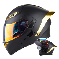 Casques de moto à double lentille en fibre de carbone avec logo personnalisé pour hommes Casque de moto à rabat