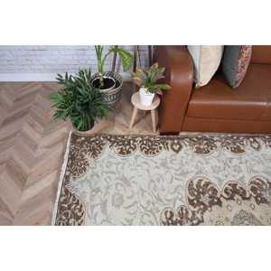 5.4x7.8 ft Rug, Vintage Rug, Turkish <b>Brown</b> <b>Wool</b> Southwestern Rug - Product Image 3