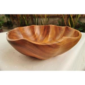 Tazón Grande para Servir Ensaladas, de Madera de Acacia Pulida, Estilo Rústico, Decoración Navideña, Artesanía Ecológica - Product Image 5