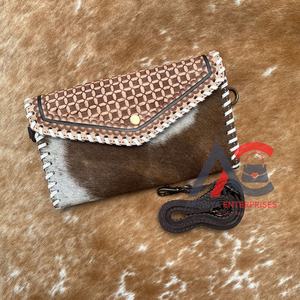 Handmade Women's Tooled Leather <b>Crossbody</b> Wallet <b>Purse</b> Luxury Floral Card Holder Cell <b>Phone</b> Clutch Zipper Nylon Western Travel - Product Image 1