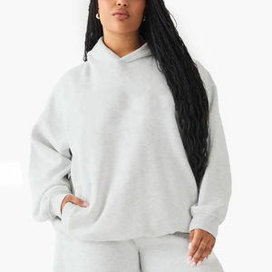 Sweats à capuche surdimensionnés pour femmes en coton épais de haute qualité DTF personnalisé logo imprimé couleur unie respirant hip hop dames capuche - Product Image 2