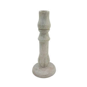 Bougie en bois pilier support décoration de la maison en bois et métal marron pièce maîtresse Design moderne bougeoir - Product Image 2