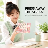 Porte-clés mignon anti-stress à 26 touches, en plastique, style Kawaii, pour sac, cadeau