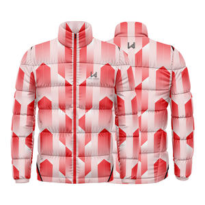 Blouson d'hiver personnalisé à col roulé, imperméable, rembourré, à fermeture éclair, imprimé en 3D, camouflage, impression personnalisée, coupe-vent, léger - Product Image 4