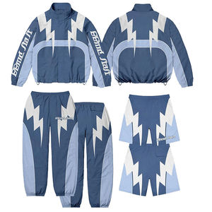 2025 New Custom OEM Wholesale Blank Custom Men's Canvas Windbreaker Standard <b>Weight</b> <b>Stand</b> Collar Winter Hip Hop Tracksuit - Product Image 4