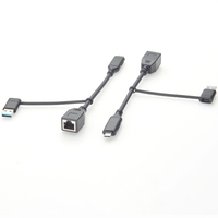 Adaptateur réseau Ethernet Gigabit USB A vers Type-C vers RJ45 8P8C, câble d'assemblage, 1000 Mbps Cat6 pour ordinateur portable, PC, Raspberry Pi