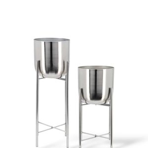 โมเดิร์นโลหะทองชั้นดอกไม้และพืชชาวไร่ชุด 3 สูงในร่มยืนพร้อมหม้อชาวไร่สําหรับห้องนั่งเล่นห้องนอน - Product Image 1