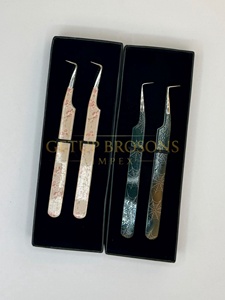 Puntas de acero inoxidable plateadas para extensión de pestañas, con revestimiento de papel de 10 mm, antiaestáticas, antimagnéticas, de 90 grados, para volumen y aislamiento. - Product Image 3