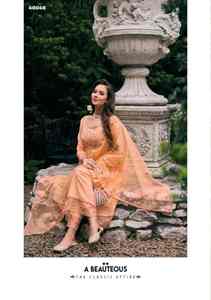 Increíble color Nuevo diseño Pure Organza Designer Handwork Kurti Pant con Dupatta Indian Export Quality - Product Image 2