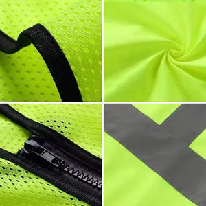 Pakistan Usine En Gros Gilet De Sécurité Orange Polyester pour L'usure Extérieure avec Strass Technics OEM Service Disponible - Product Image 6