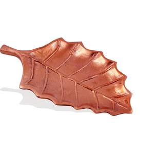 Plato de servicio de aluminio fundido grande hecho a medida Diseño de hoja único Platos para el hogar Precio de alta calidad para la venta - Product Image 4