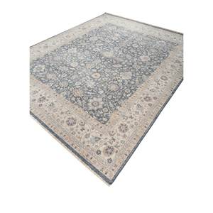 พรมขนสัตว์ถักมือ Erbe ขนาดใหญ่ 9x12 ฟุต ลายดอกไม้สีน้ำเงิน รูปทรงสี่เหลี่ยมผืนผ้า สำหรับตกแต่งบ้าน ห้องนั่งเล่น และรถยนต์-SKWL-544 - Product Image 2