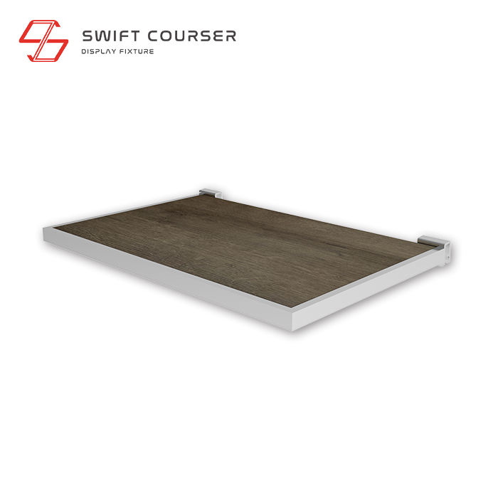 Frame (Chrome Plated) + Wood Shelf (Dark Brown)