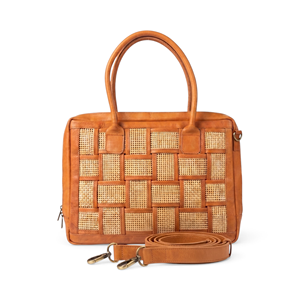 Sac à main en rotin fait main avec décorations de perles et broderies, motif géométrique, fermeture éclair, style décontracté d'été pour la plage - Product Image 1