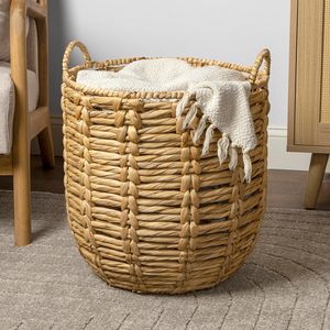 Cesta de Jacinto de Agua Tejida a Mano con Asas, Cesta de Almacenamiento de Ropa Ecológica, Mayorista Vietnamita - Product Image 3