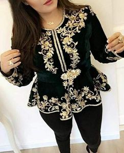 TRENDY MIDDLE EAST BEAUTIFUL EMBROIDERY on JACKET WITH EMBELLISH GOLD CRYSTAL BEADS,PEARLS,GLASS STONE WORK for PARTY-WEAR@ 2023 - Product Image 1
