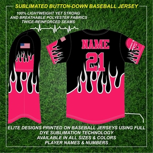 Maillot de baseball Softball Maille Bouton Personnalisé Impression Complète Plus Size Sportswear Manufacture Unisexe Baseball Uniforme Porter USA - Product Image 3