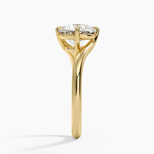Minimalista 10K oro corte redondo Moissanite solitario anillo estilo clásico compromiso boda aniversario regalo mujeres banda cónica - Product Image 4