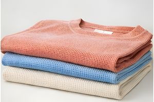 Camiseta Extra Grande de Algodón Waffle de 240 GSM para Hombre, Cuello Redondo, Estilo Urbano, Personalizable con Estampado - Product Image 2